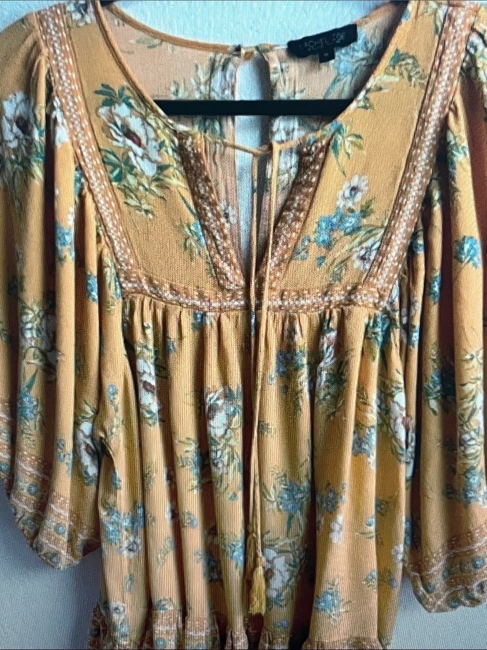 Rachel Zoe Mustard Floral Boho Tunic